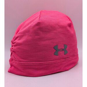 Under Armour Women’s Pink Fleece Warm Beanie Winter Hat OSFM Stretch Running
